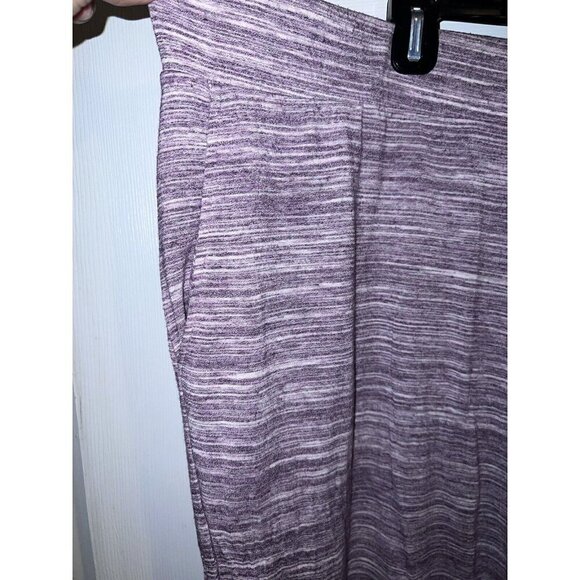 LOGO LOUNGE Womens Heather Purple Wide Leg Pull On Capri Pants Sz 1X - Picture 6 of 10